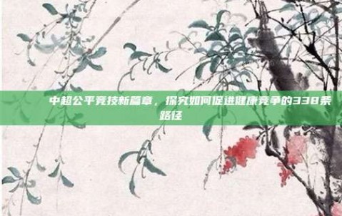 🕊️ 中超公平竞技新篇章，探究如何促进健康竞争的338条路径