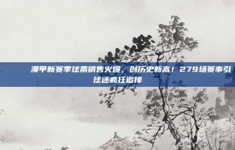 🎟️ 澳甲新赛季球票销售火爆，创历史新高！279场赛事引球迷疯狂追捧