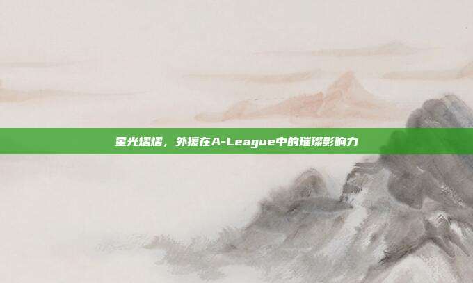 星光熠熠，外援在A-League中的璀璨影响力